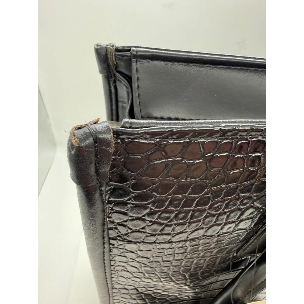 New Targus Ladies Notebook Case Black Faux Crocodile Laptop Tote Bag 15 Inch NWT